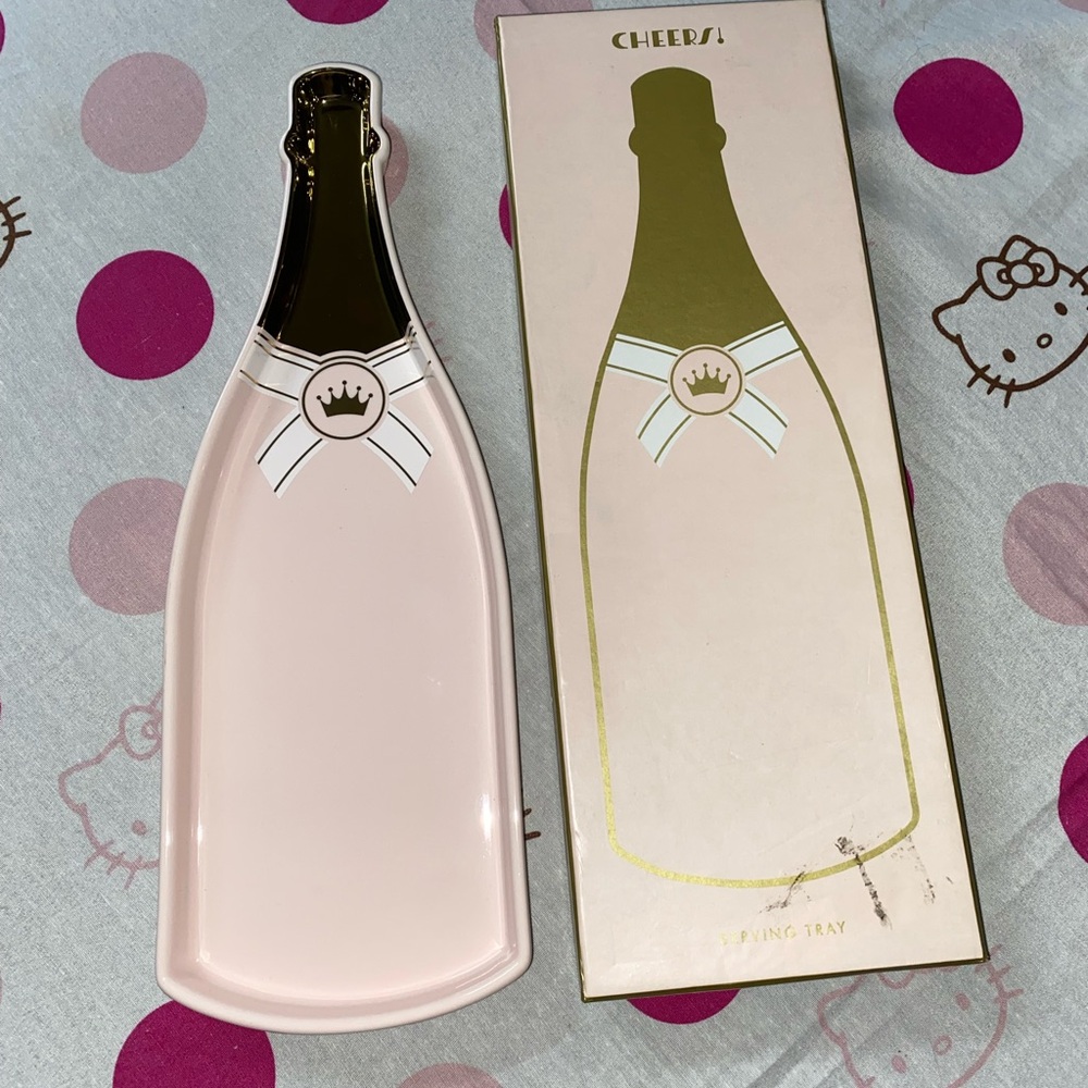 5A* Rosanna Champagne Bottle Serving Tray in a gift box
13.5”X4.5”X1” pink gold - Picture 8 of 14